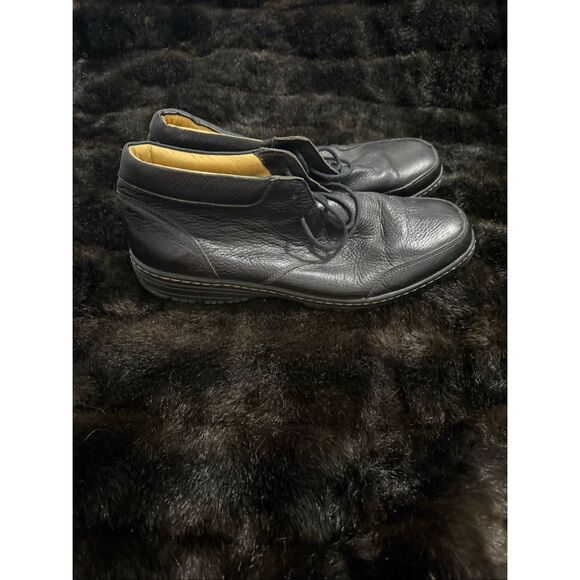 Sandro Moscoloni Ankle Boots Pebbled Black Leather Split Stitch Round Toe 11.5 D main image 2